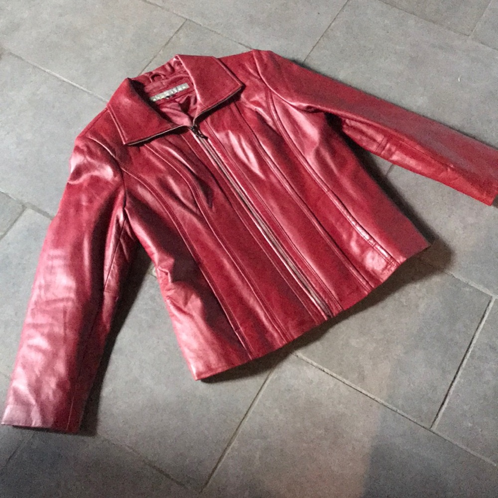 Red Leather Jacket by Reaction XL